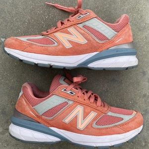 NEW BALANCE 990V5 in Pink/orange colorway